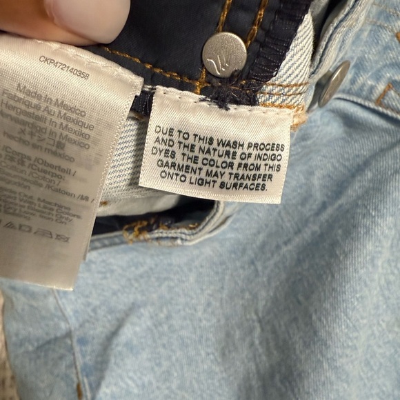 Madewell Maternity Light Blue Denim Jean Shorts with Navy Accents size 27 - Picture 6 of 13